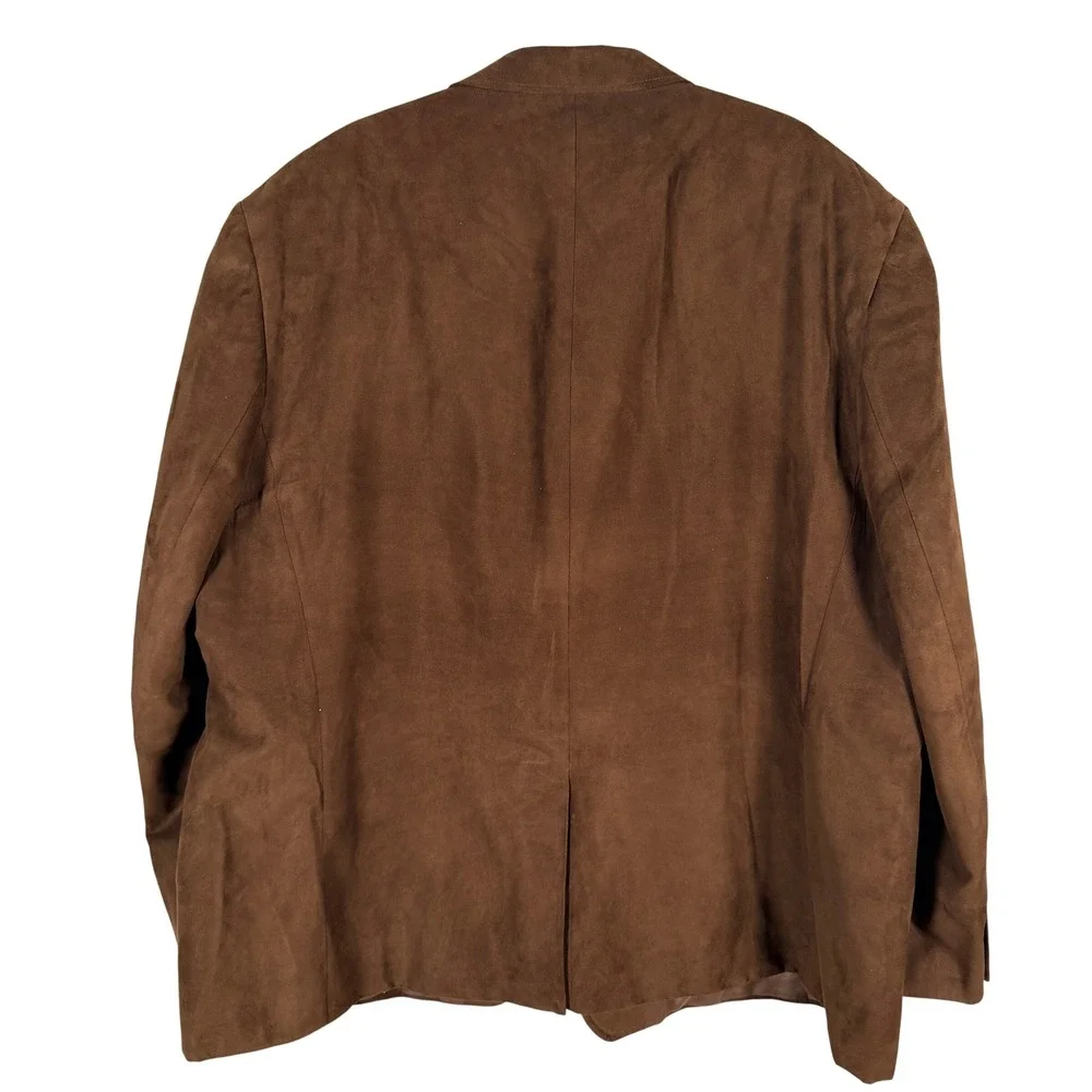 Ralph Ralph Lauren Blazer Mens 58R Brown Faux Suede Paisley Lined Sport Coat
